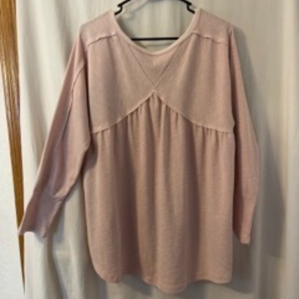 Light Pink flowy blouse; XL
